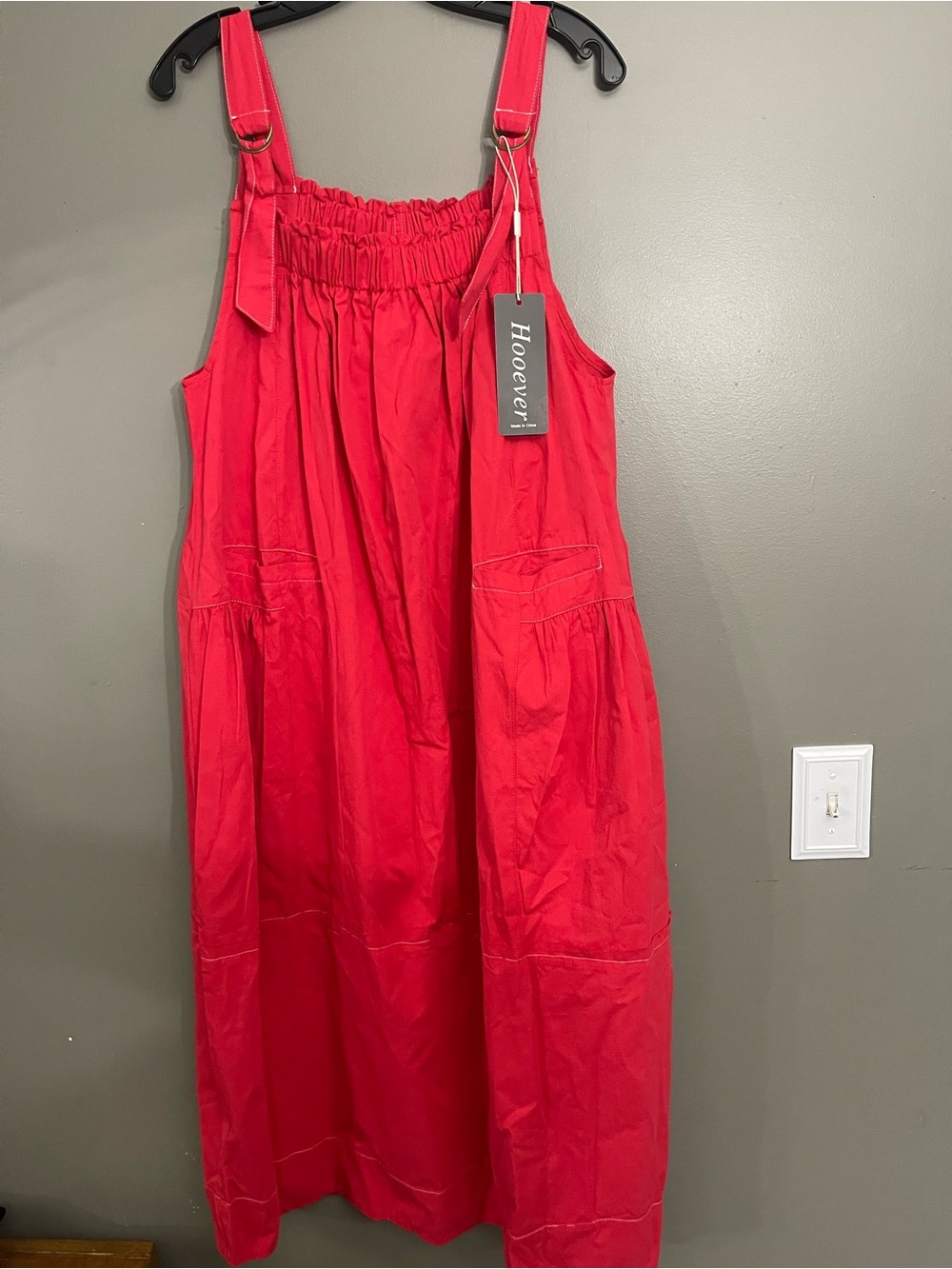 Red Midi Dress with Adjustable Straps
